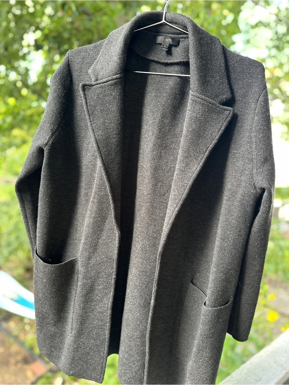 J. Crew Charcoal Gray Open-Front Knit Blazer
